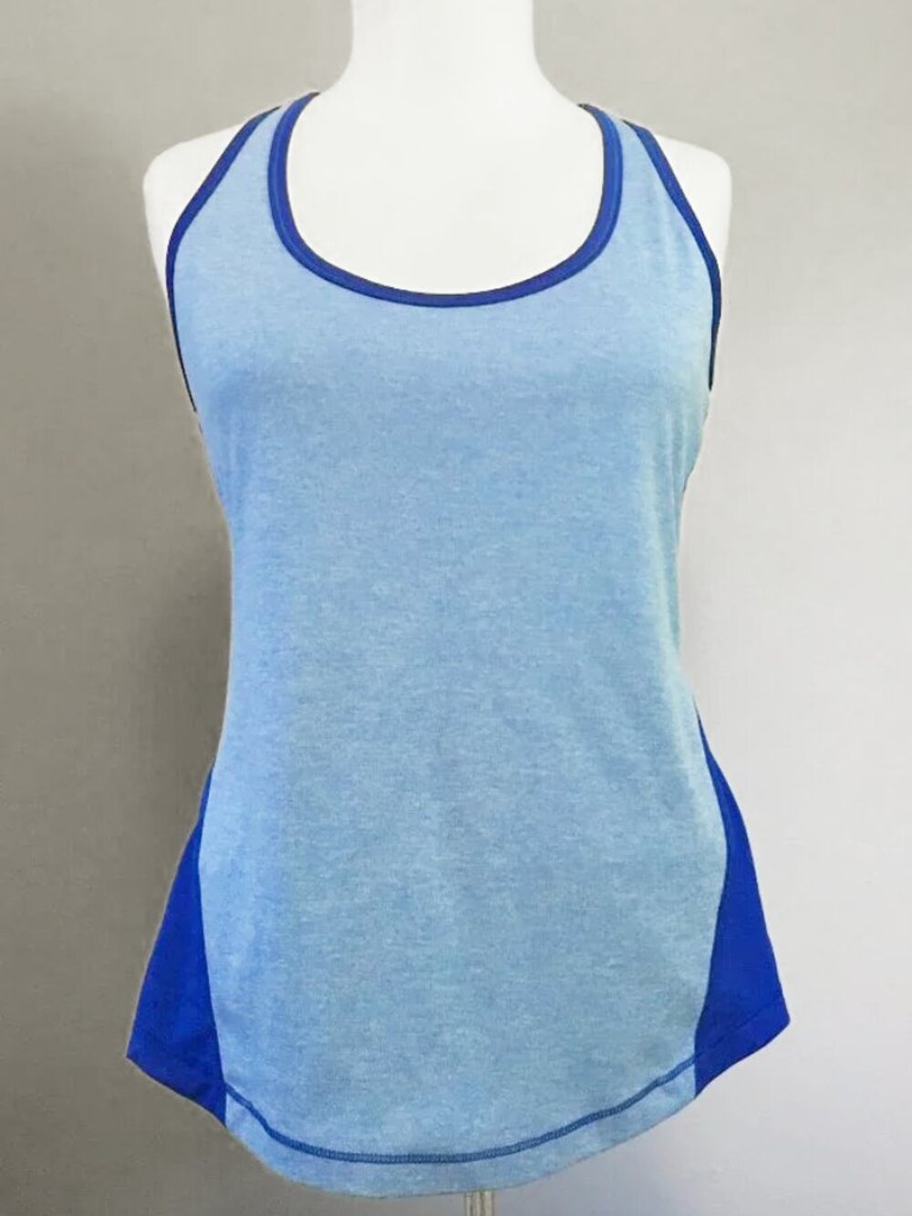 Old Navy Two Tone Heathered & Solid Blue Racerback Tank Top Small